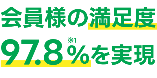 会員様の満足度97.8％を実現